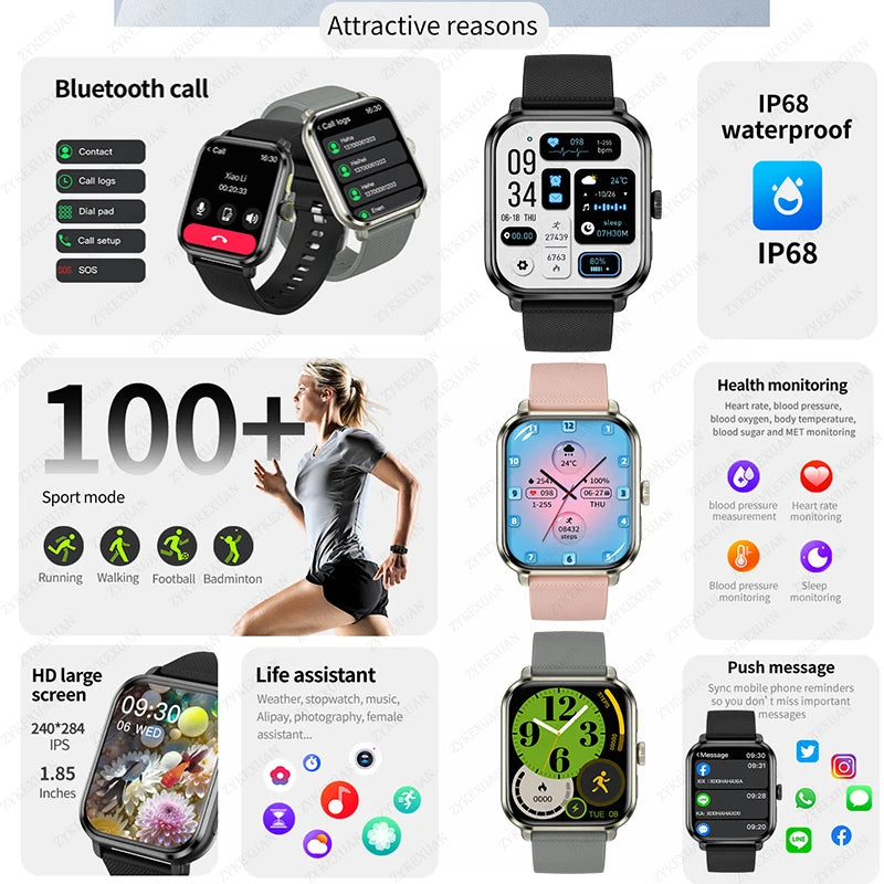 Novo Smartwatch 2024 Relógio Inteligente Bluetooth Chamada GPS Rastreador Esportivo à Prova D'Água